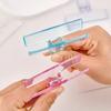 4 Pcs Transparent Jelly Folder Student Paper Clip Acrylic Clear Long Tail Clip Ice Storage Clip