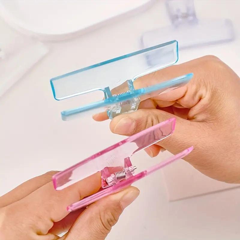 4 Pcs Transparent Jelly Folder Student Paper Clip Acrylic Clear Long Tail Clip Ice Storage Clip