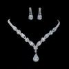 3 Pcs New Shiny Rhinestone Water Drop Shape Sparkling Bridal Jewelry Set Crystal Earring Set Gifts