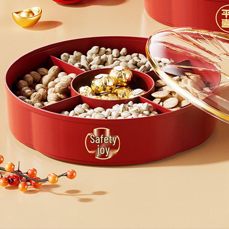 New Year Festive Round Snack & Candy Plate