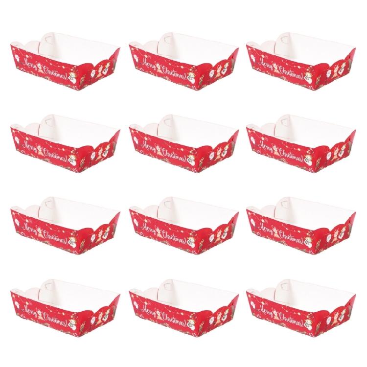 Bulk Disposable Christmas Snacks Boxes Paper Trays For Holiday Parties Paper Structure Festival Decoration