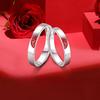 Red double ring couple pair of versatile happy word pair ring men's and women's open ring wedding Valentine's Day gift