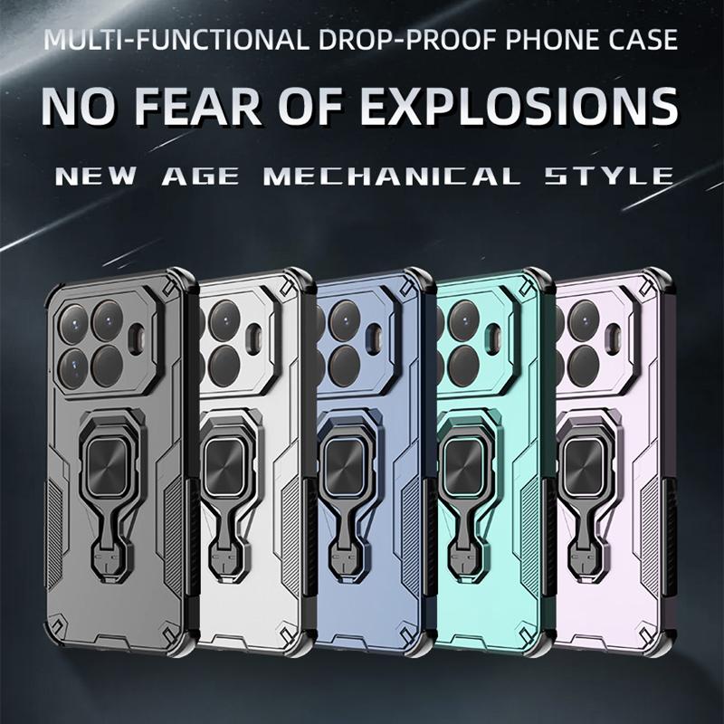 KEYSION Shockproof Armor Case for Xiaomi 15T Pro Silicone+PC Upright Metal Live Ring Stand Phone Cover for Xiaomi 15T 15T Pro 5G
