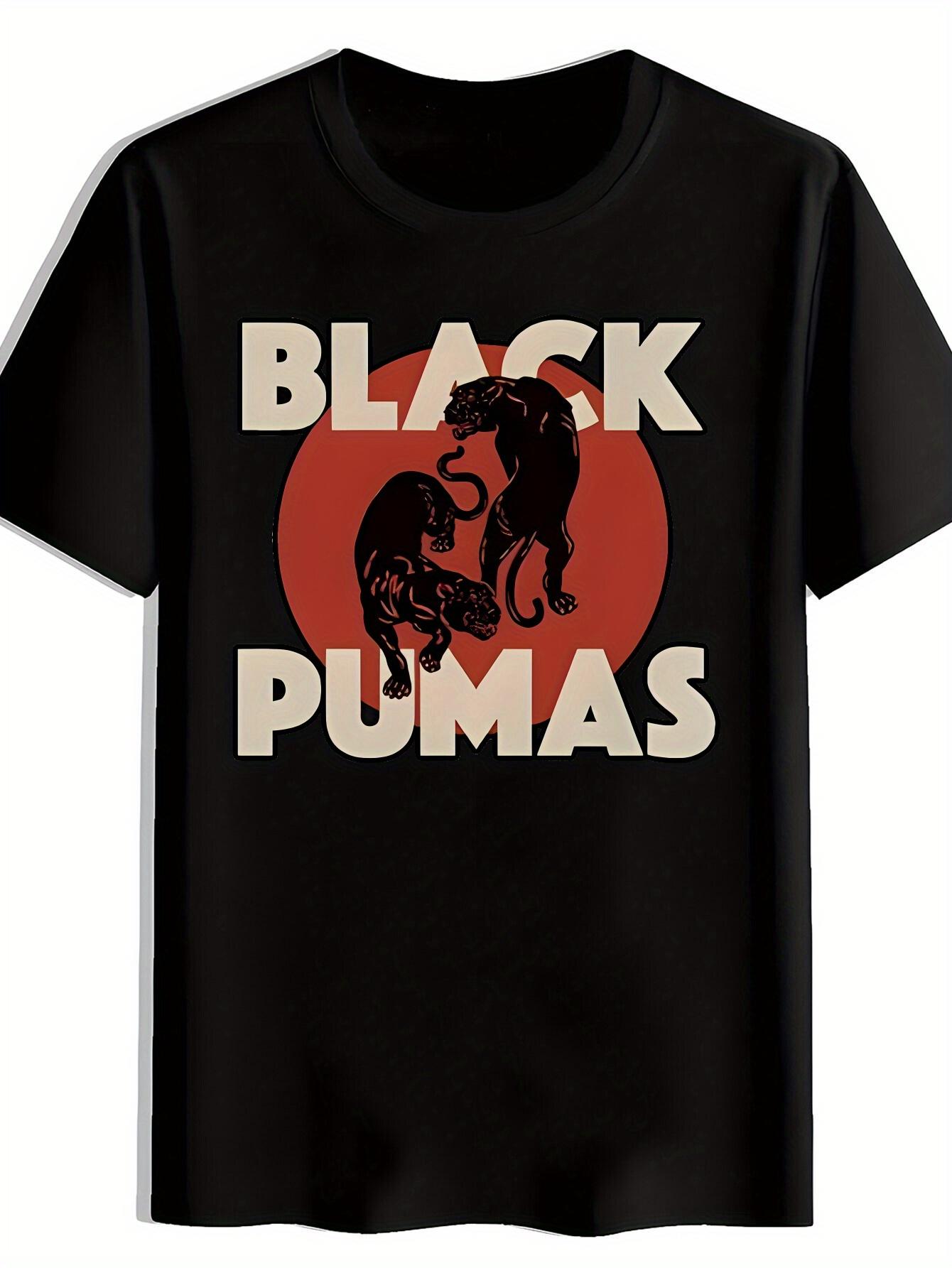 

Черная футболка с винтажным графическим принтом рок-группы Pumas - С круглым вырезом L