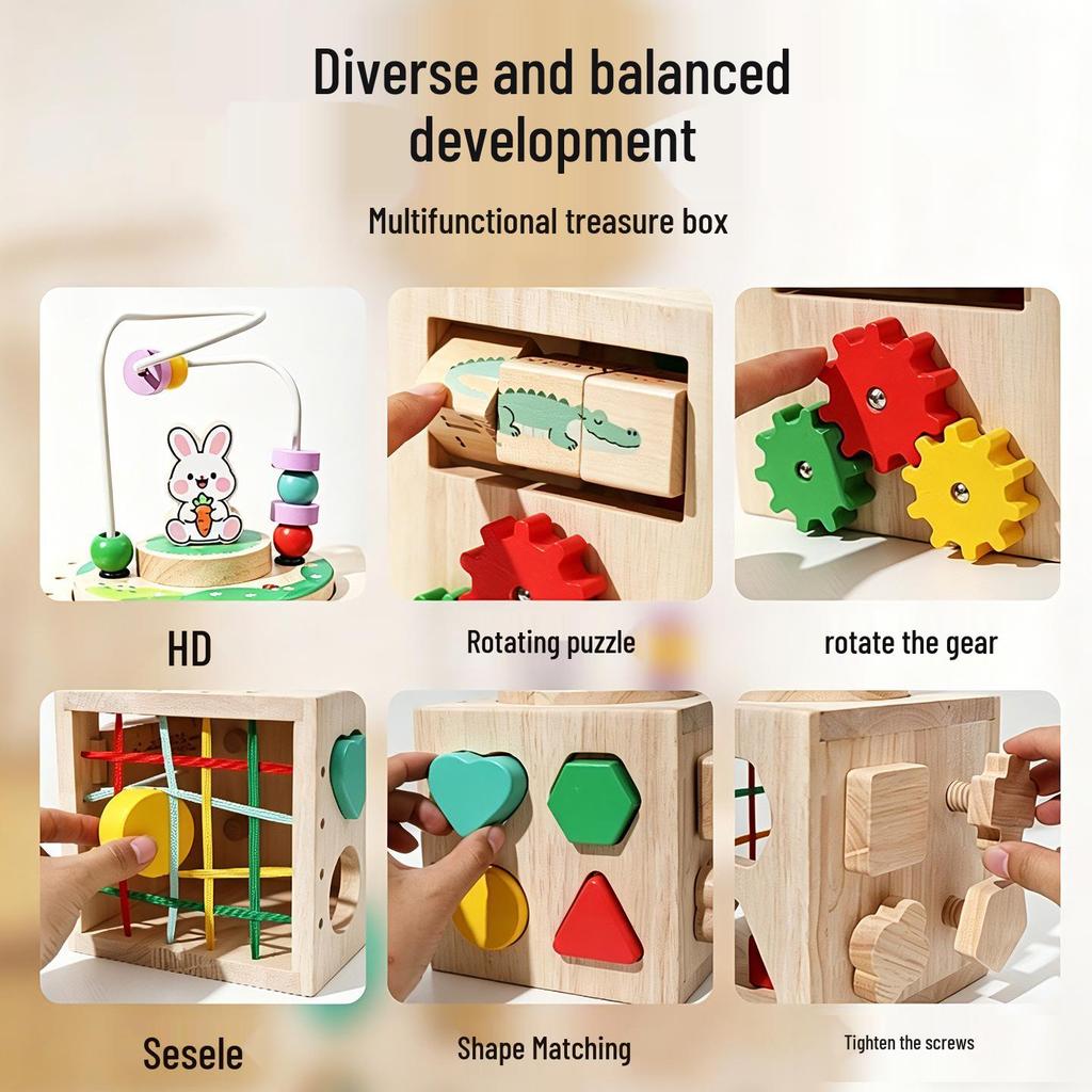Multifunctional Bead Maze & Pegboard Educational Toy for Shape Recognition & Grip Training