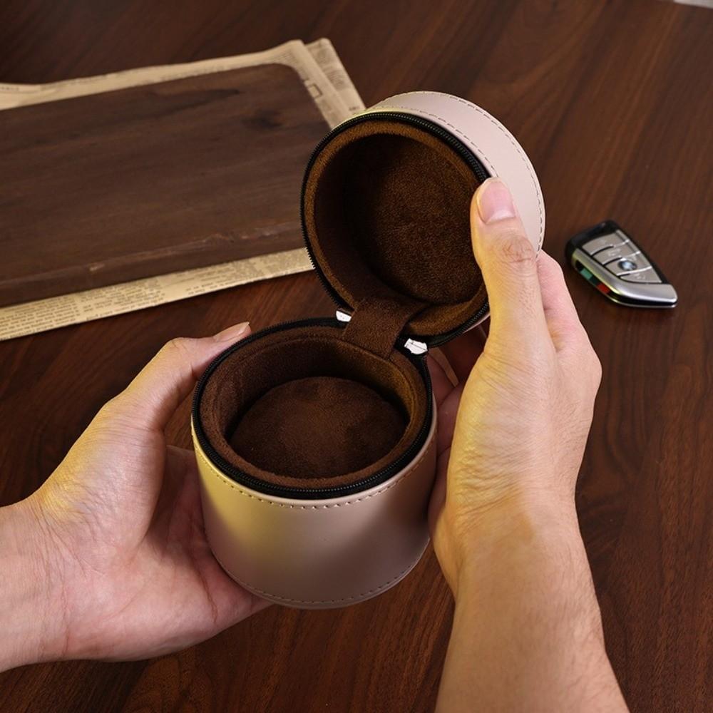 PU Leather Watch Display Case Zipper Closure Watch Storage Holder Portable Watch Bag Daily Commute