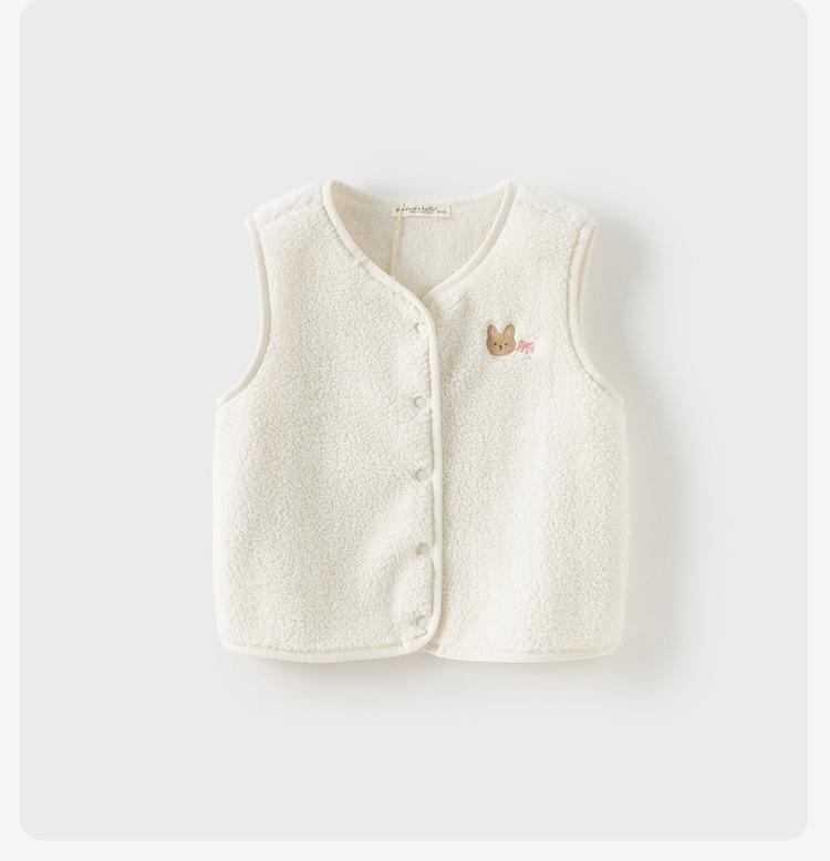 David Bella Girls' Vest Spring and Winter New Style Children's Western Style Shoulder Baby Fleece Tank Top