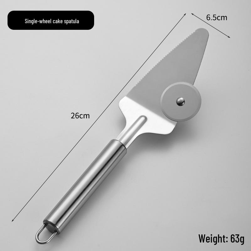 Stainless Steel Pizza Cutter & Cake Shovel Set: Single/Double Wheel Roller & Triangular Cake Knife for Baking