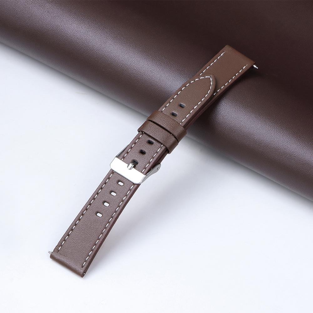 22mm 20mm Watch Band Cowhide Watchband for Huawei GT3 for Samsung Strap for Men Steel Pin Buckle High Quality Wrist Bracelet