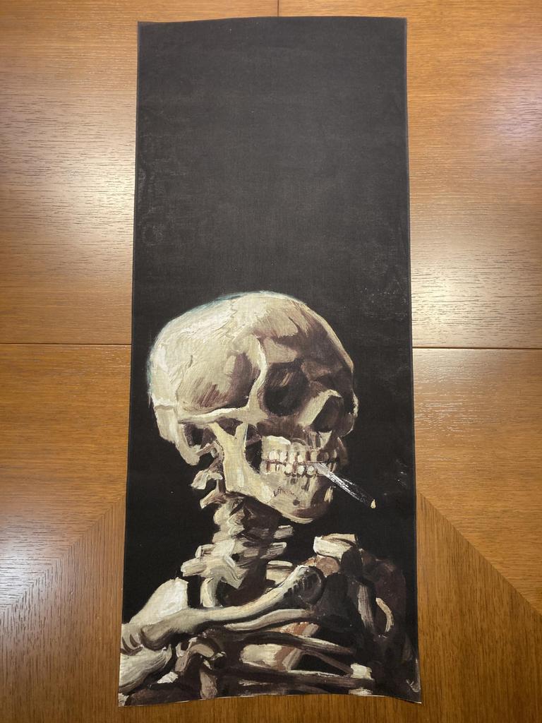Tenugui Van Gogh Skeleton with a lit cigarette (hand towel)