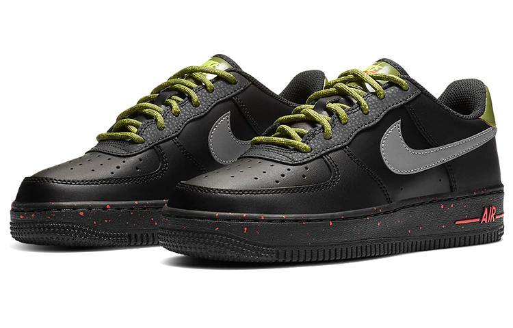 Kids' Sneakers Nike Air Force 1 Low Black Asparagus (GS) Black/Dark Smoke Grey/Asparagus/Metallic Silver