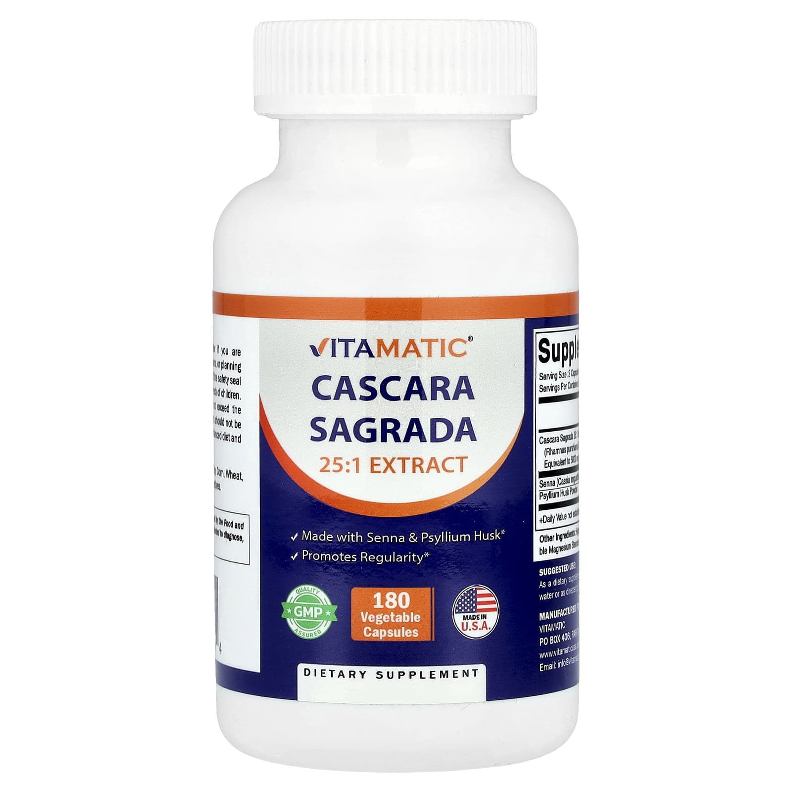 

Cascara Sagrada, Veggie Capsules 180 Tablets