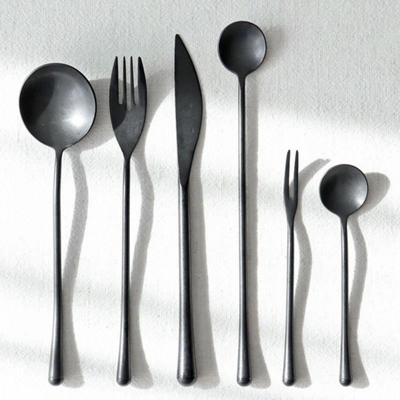 Kamomekitchen Wave Cutlery Black