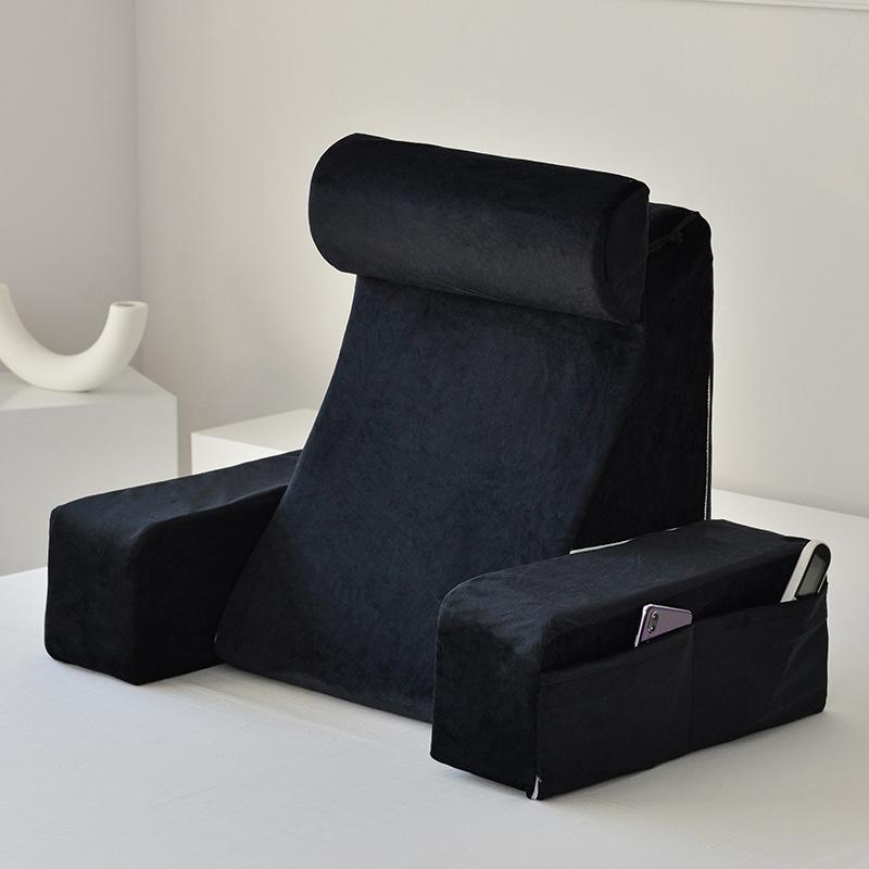 

Reading Pillow Armrest Backrest Waist Rest Bed Waist Pillow Sitting and Lying Pillow Reading Pillow Wedge Pillow 70x50x40cm чёрный