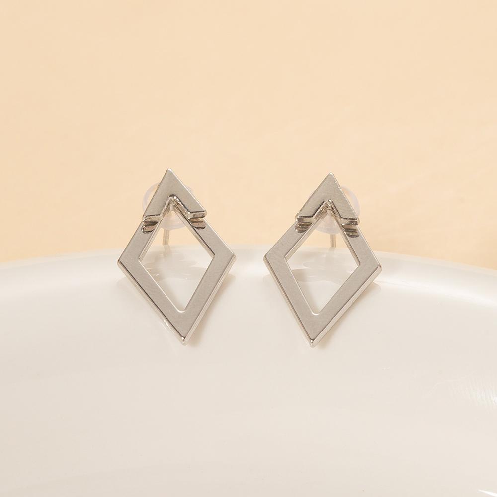 

Retro Minimalist Geometric Square Detachable Triangles Stud Earrings for Women Fashion Zircon Accessories Party Gifts медный