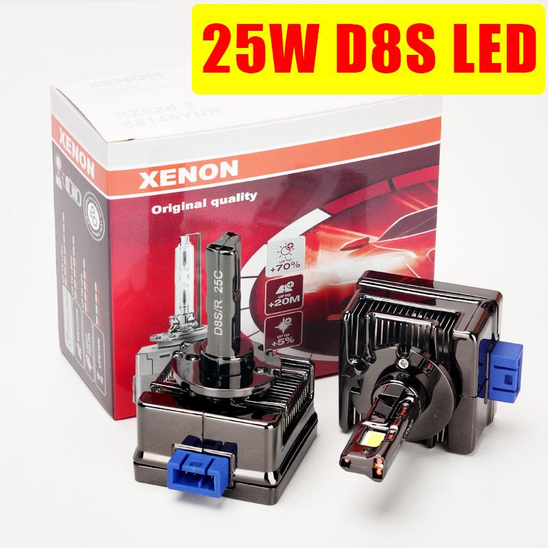 2PCS Car LED D8S 25w Hid TO LED Headlight 6000k D8S