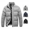Giacca Imbottita da Uomo con Collo Alto Calda e Spessa Invernale Monocolore Casual Capo d'Abbigliamento Esterno