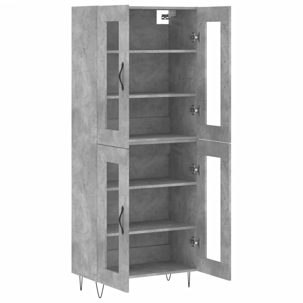 Highboard Concrete Grey 69.5 x 34 x 180 cm Engineered Wood