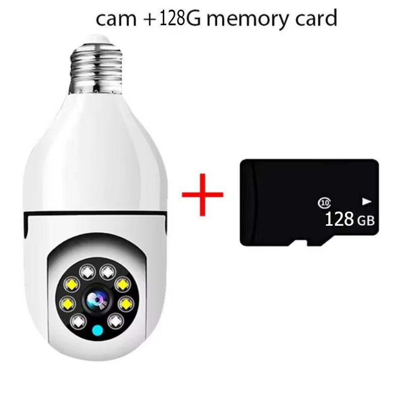 8MP E27 Bulb Wifi Surveillance Camera Indoor 4X Digital Zoom AI Human Detect Full Color Night Vision Wireless Cameras Smart Home