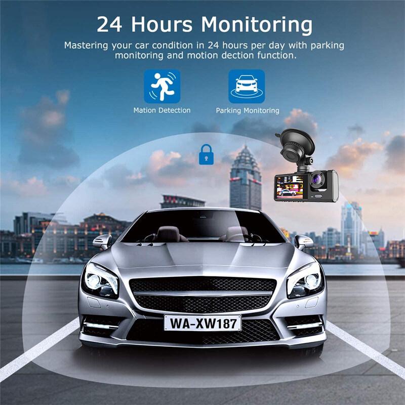 Three-Lens Synchronous Recording Dashcam, Records Key Driving Footage in HD, Effectively Preventing Daily Driving Accidents.