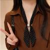 Korean polka dot silk scarf neck high-end long headband women's necklace adjustable scarf accessories new