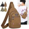 2024 Multifunctional Men's Canvas Waist and Crossbody Sports Bag