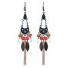 Bohemian retro fringed earrings long vacation versatile fashion personalized earrings metal temperament earrings women