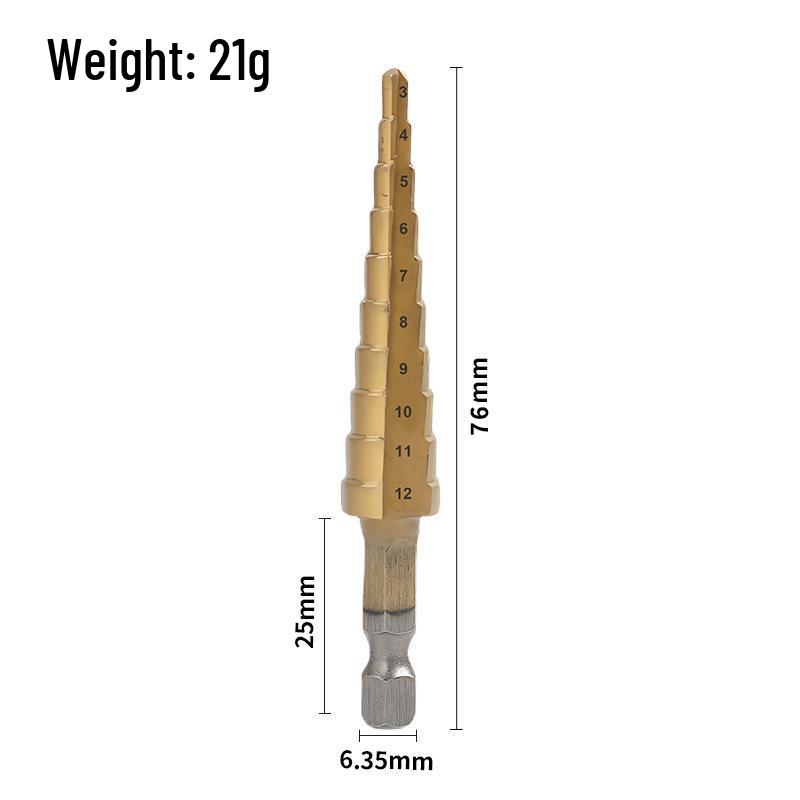 

Pagoda 3-Piece Metric Titanium-Plated Step Drill Bit Set with Hex Shank
