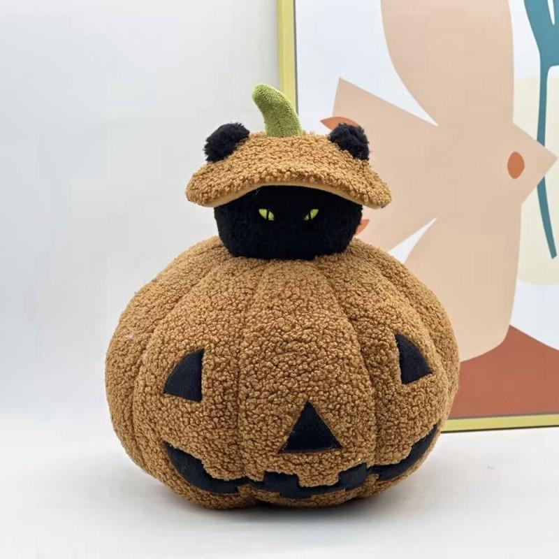 Halloween Ghost Pumpkin Plush Toy With Soft Short Hair For Holiday Decorations And Kids