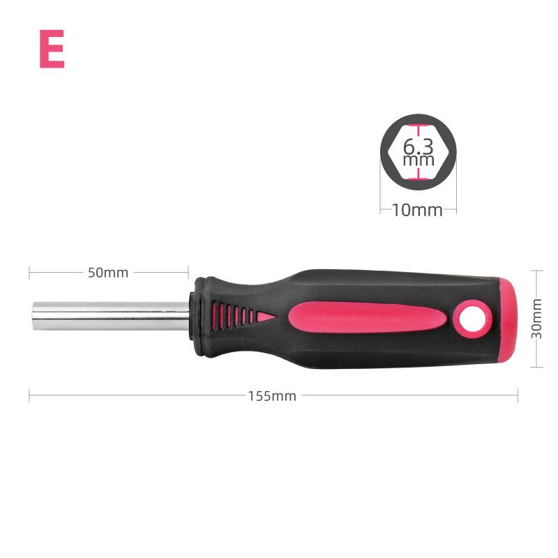 1/4 (6.35Mm) Ratchet Screwdriver Bit Holder Handle Multifunctional Magnetic Bit