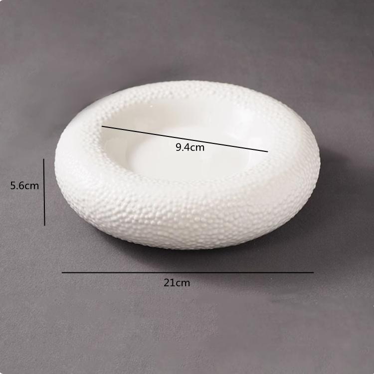 Kreativt sirkulært keramisk servise, dobbeltlags isolasjon, middagstallerken i vestlig stil, tilpasset hvit restaurant suppebolle.