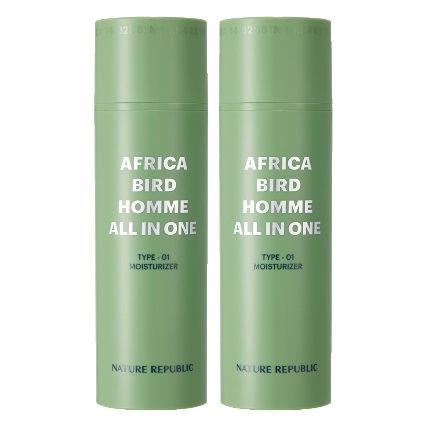 

Nature Republic Africa Bird Homme Увлажняющее средство «Все в одном» Набор двойного действия 150 мл x 2