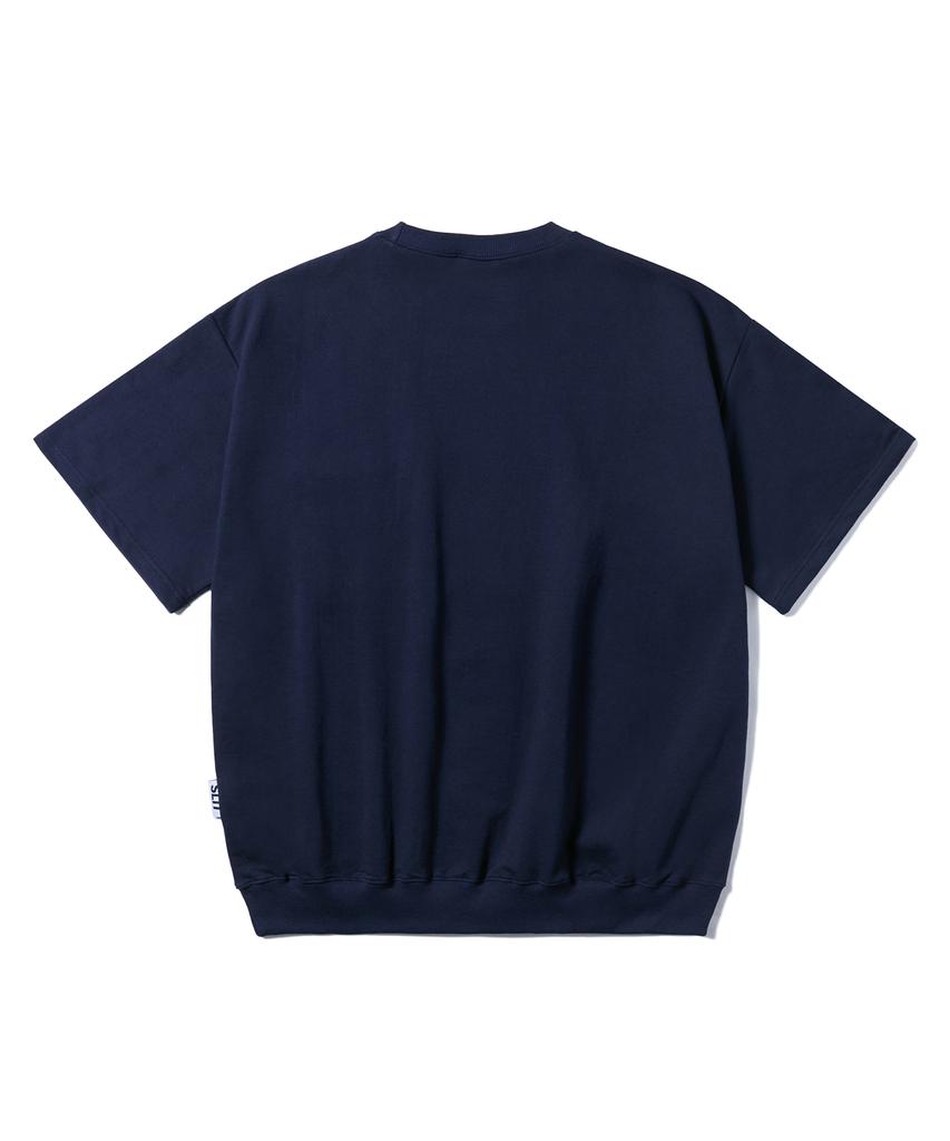 Eseulisseutyudio Lettering Pocket Short Sleeve T-Shirt Navy