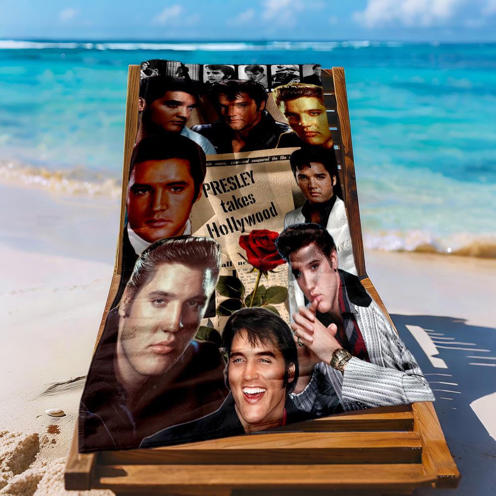 Elvis Beach Towel Soft Durable Quickdry Comfortable Lightweight Suitable For Swimming Gym Camping Yoga Vacation