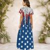 Women Plus Size V Neck Short Sleeve Polka Dot Printed White Black Straight Maxi Dress