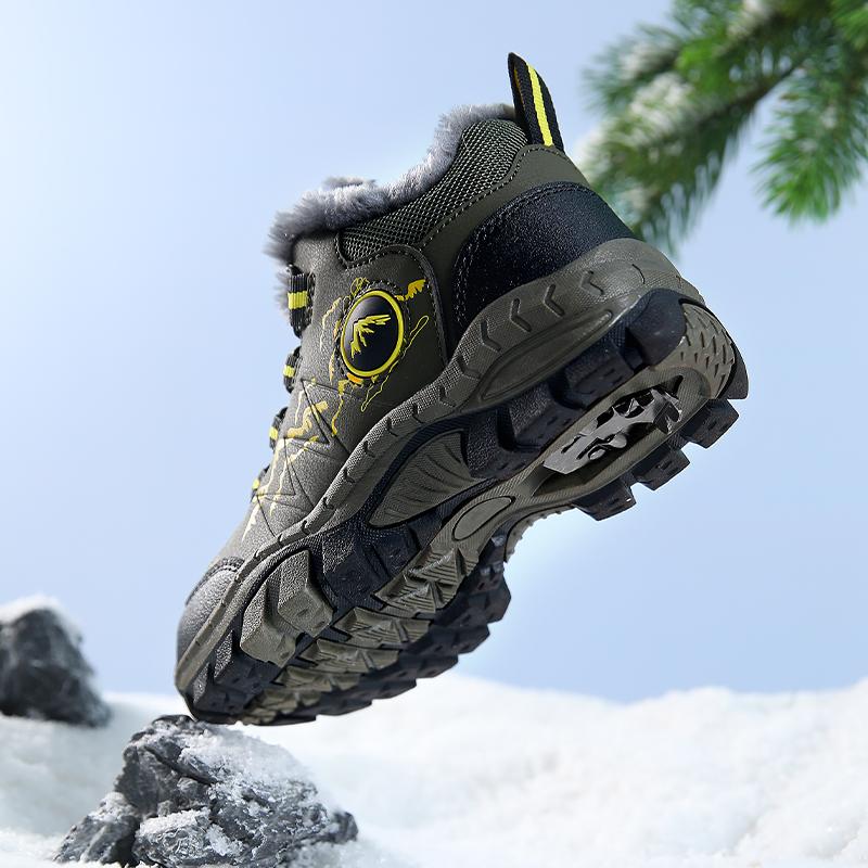 Winter Children's Plus Velvet Warm Outdoor Hiking Shoes Cotton Shoes Hiking Cotton Shoes Snow Boots 31-40