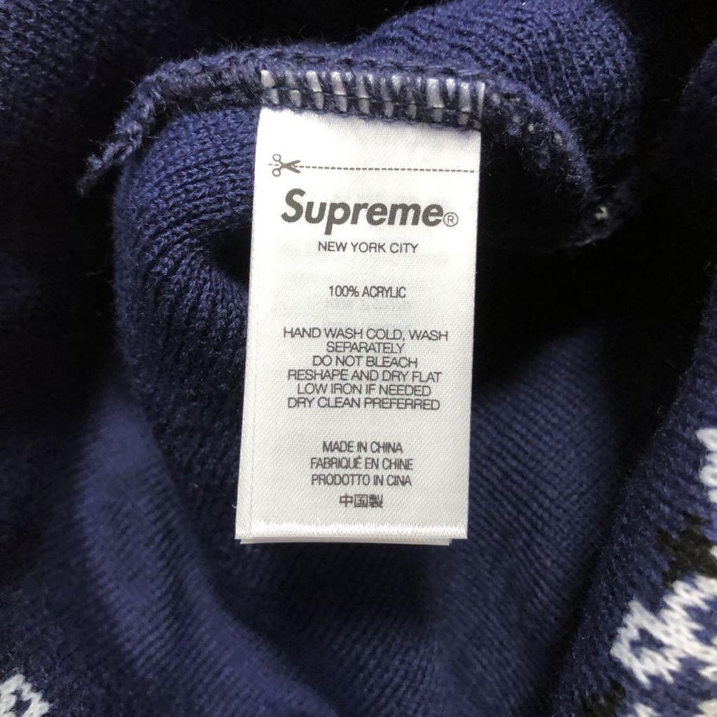 Used New Supreme Bandana Big Logo Beanie Navy Bandana