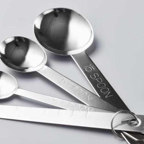 Kai Corporation KAI Stainless Steel Measuring Spoons, Set of 3 (Tablespoon, Teaspoon, 1/2 Teaspoon), Thin, with Spatula, Dishwasher Safe, Silver, KAI