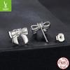 Bow Moissanite Stud Earrings 925 Sterling Silver Mozzarella Diamonds Exquisite Small Earrings Source Spot