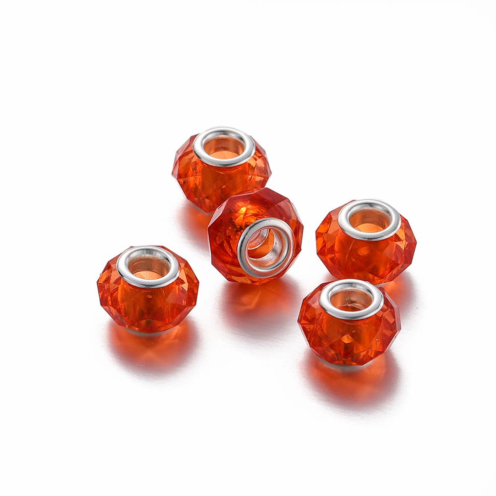 5Pcs 9-14mm Big Hole Halo Dyein Round Plastic Acrylic ABS Lmitation Pearl Beads Charm Loose Counter Jewelry Findings Making