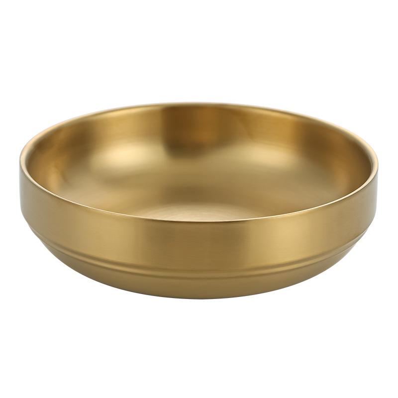 Stainless Steel Bowl Snack Cold Dish Mixing Bowl Double Layer Heat Insulated Rice Bowls Ice Cream Soup Bowls for Kitchen Flatwar