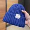 ins twist applique knitted wool hat children Internet celebrities autumn and winter versatile trend warm ear protection cold hat