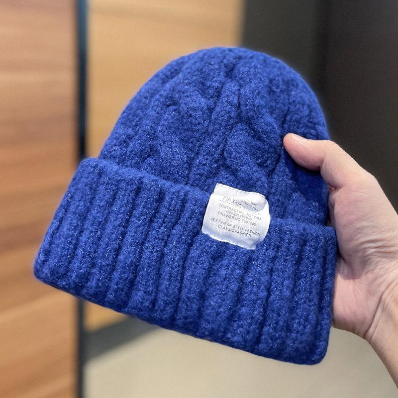 ins twist applique knitted wool hat children Internet celebrities autumn and winter versatile trend warm ear protection cold hat