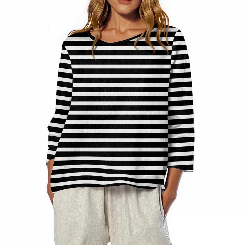 Women's O-Neck 3/4 Sleeve Printed Top T-shirt