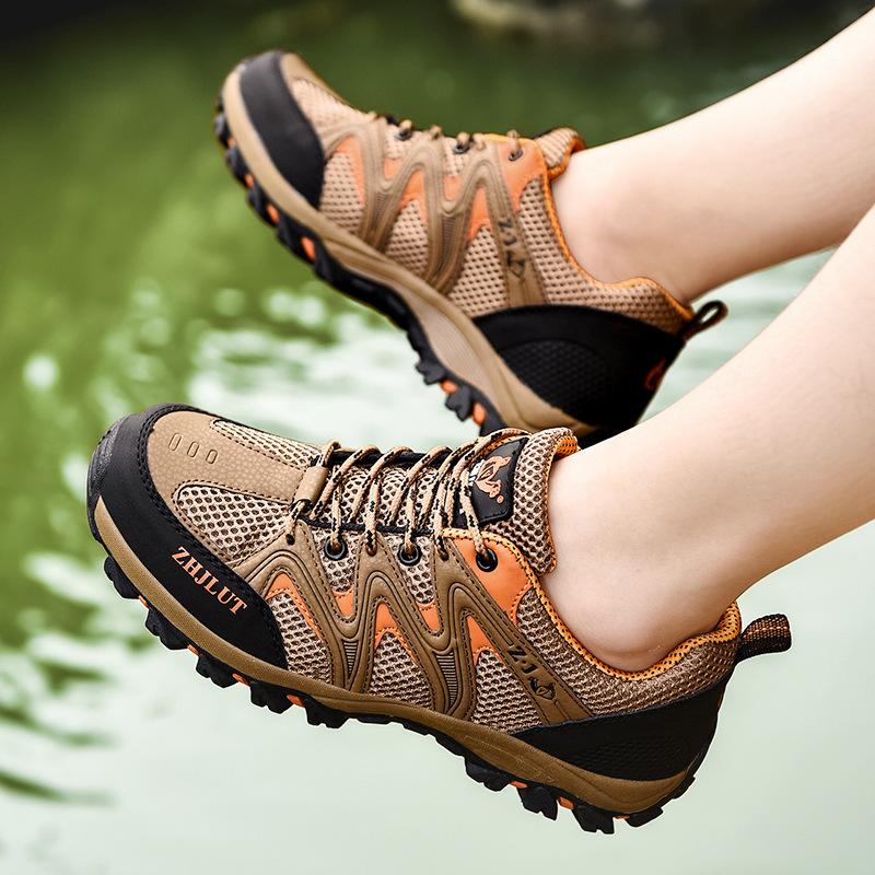 New autumn and winter outdoor hiking shoes casual breathable mesh non-slip flat bottom strap