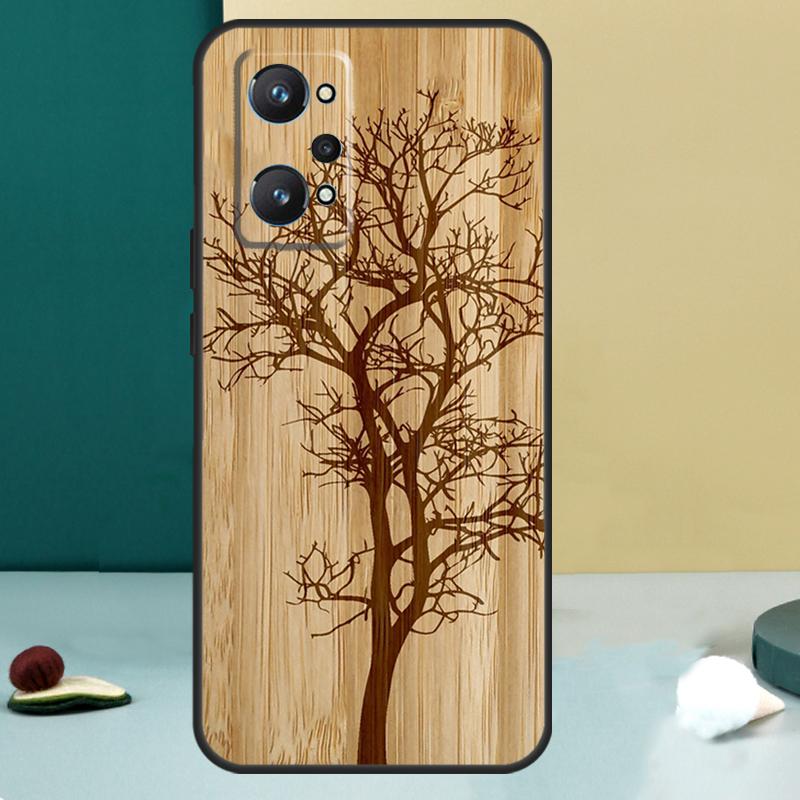 Tree Flower Bamboo Wood For Realme 11 10 12 13 14 Pro Plus GT 7 6 5 Pro GT 6T C67 C61 C53 C51 C21Y C25S C75 C55 Case