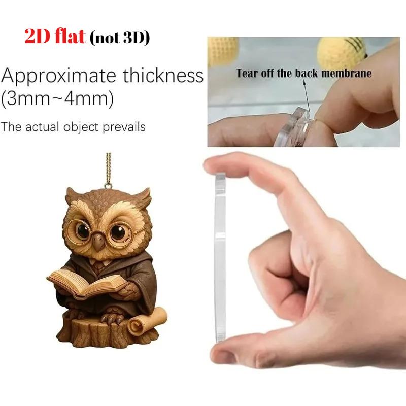 Сова Адвент-календарь 2025, 24 дня до Рождества с 24 мини-фигурками, 2D плоский акриловый набор украшений для праздничного декора,