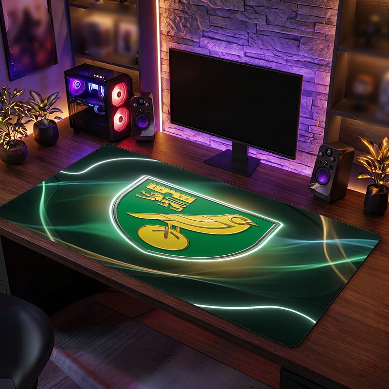 Norwich City Football Print Large Mouse Pad, Anti-Slip Extended Gaming Desk Mat for Office Home
