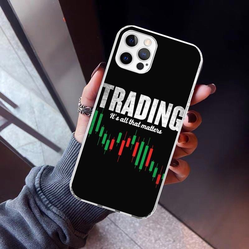 Trade Investment Forex Stock Market Phone Case For iPhone 17 Air 11 13 Mini 14 15 Plus 16 12 Pro Max 16E SE 7 8 Pattern Soft TPU