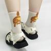 1Pair Ins Cat Egg Cotton Socks Couple Socks Cat Balls Kawaii Hand Knitting Socks Cartoon Ginger Cat Tabby Creative Kid Gift